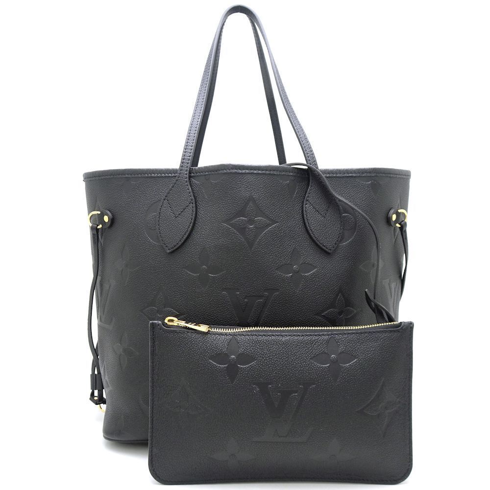 Louis Vuitton Neverfull MM Tote Bag Monogram Implant Noir
